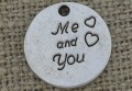 Zawieszka mała "Me and You" kolor srebrny