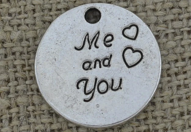 Zawieszka mała "Me and You" kolor srebrny