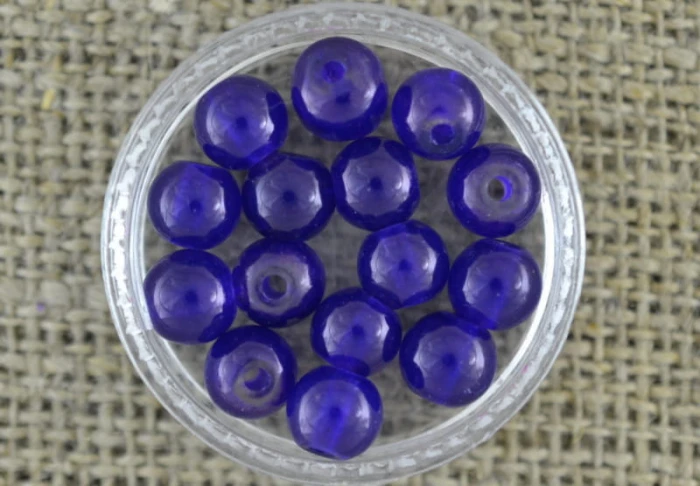 71241 Koralik szklany perełka gładka 6mm fioletowa 20szt