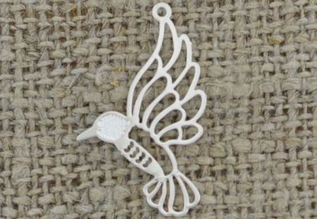 [307119] Zawieszka ptak kolor srebrny