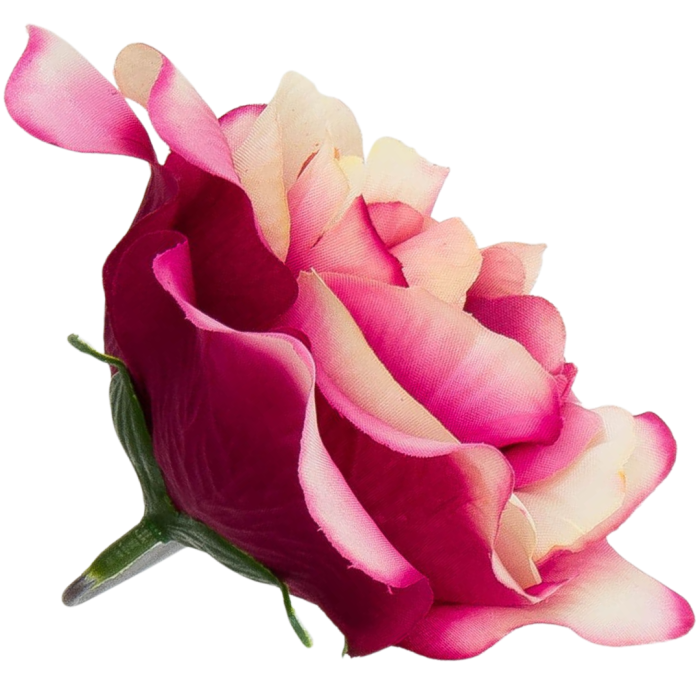 [w129085] Róża główka 12cm kremowo-amarantowa