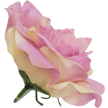 [w129087] Róża główka 12cm przydymiono-różowa z kremem