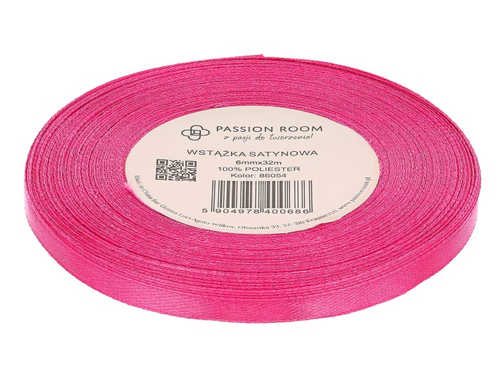 [86054] Wstążka satynowa 6mm 32mb magenta