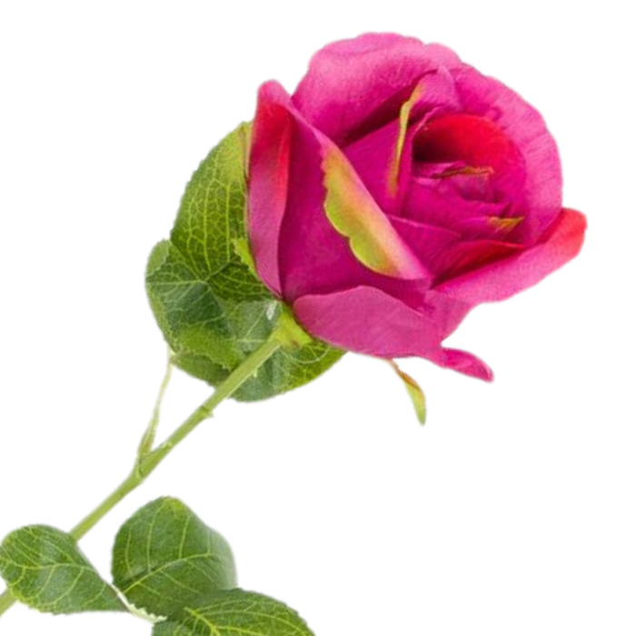 [w08004] Róża na gałązce 47cm amarantowa cieniowana