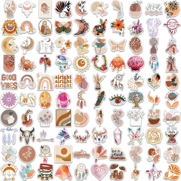 [72133] Naklejki wodoodporne mix wzorów 50szt