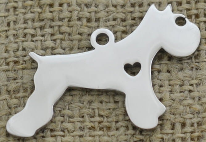  [307425] Zawieszka mała ze stali nierdzewnej pies w kolorze srebrnym