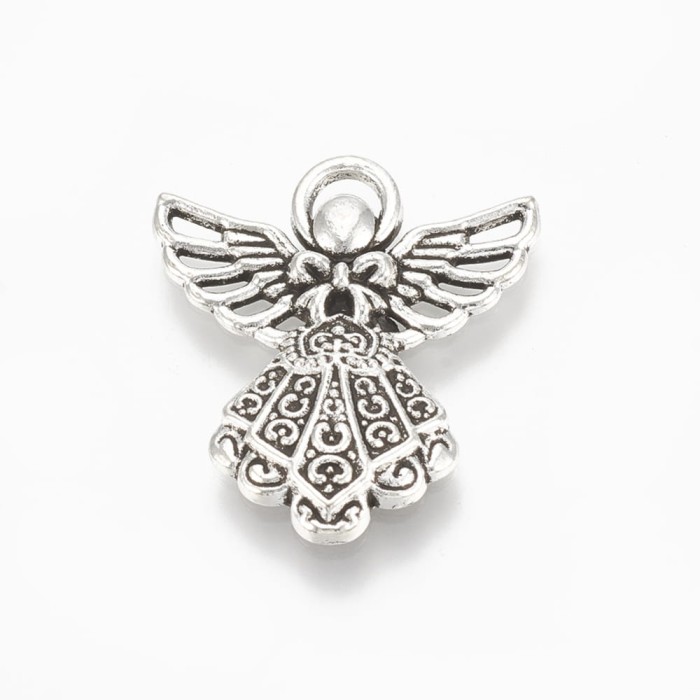 [30739] Zawieszka mała aniołek w kolorze srebrnym