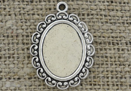 [30176] Baza medalionu srebrna na kaboszon 18*13mm