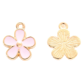 [70703] Zawieszka emaliowana kwiatek jasnoróżowy 2szt
