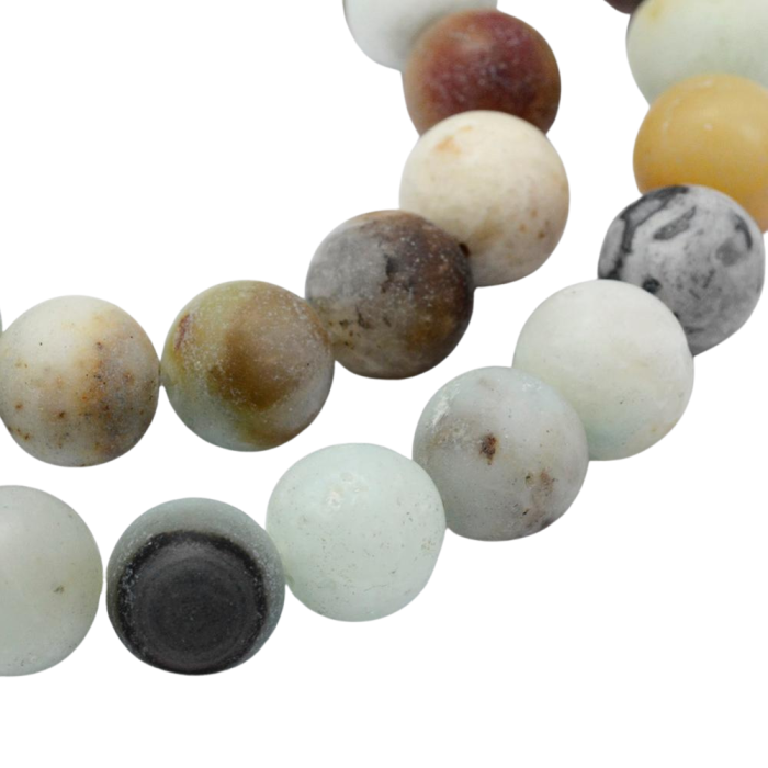 [240266] Kamień naturalny amazonit 8,5mm odcienie morskiego i szarego