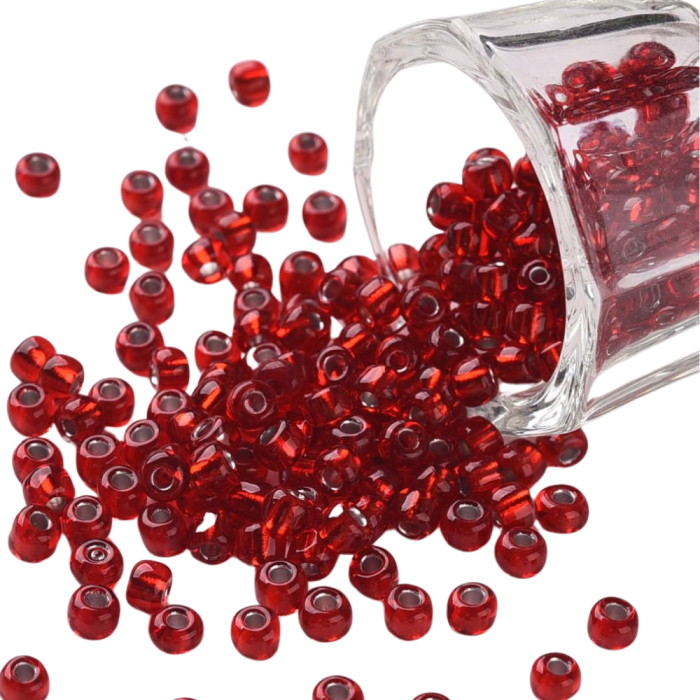 [701139] Koraliki drobne oponki modułowe czerwone 15 gram