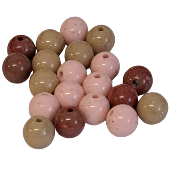 [702185] Koralik akrylowy perełka gładka mix trójkolorowy 10mm 20szt