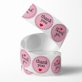 [72185] Naklejki okrągłe różowe z napisem "thank you" 500szt