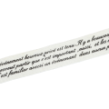 [006606] Wstążka bawełniana 16mm kremowa w czarne napisy 1m