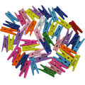 [17114] Klamerki drewniane 2,5cm kolorowe 45szt