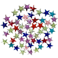 [55510] Kryształki kolorowe gwiazdki do naklejania 15mm 56szt