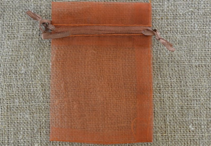 1060290 Woreczek z organzy 10*8cm kakaowy 3szt