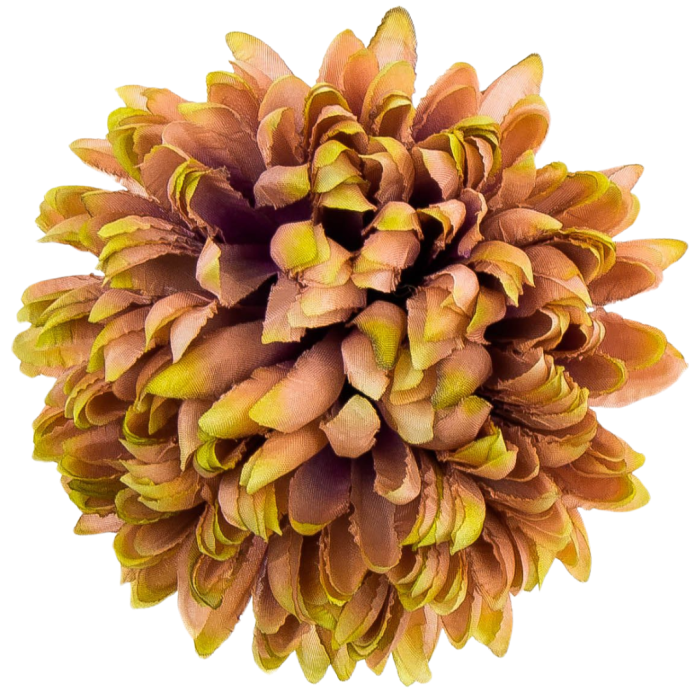 [68d8314] Główka chryzantema 16 płatków 14cm brązowo- zielona
