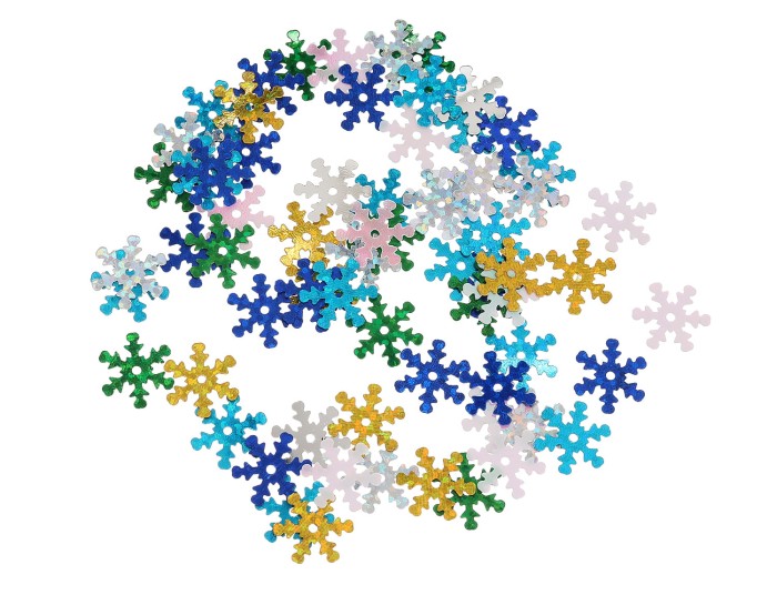 [55575] Cekiny śnieżynki mix kolorów 12mm około 200 szt