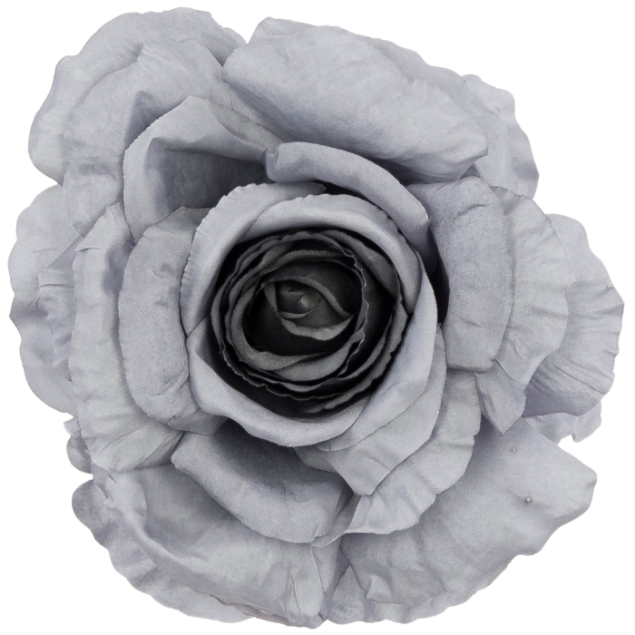 [68b1017] Główka kwiatowa róża 14cm szara