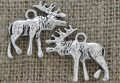 [ś07415] Zawieszka metalowa mała renifer 23*23mm w kolorze srebrnym