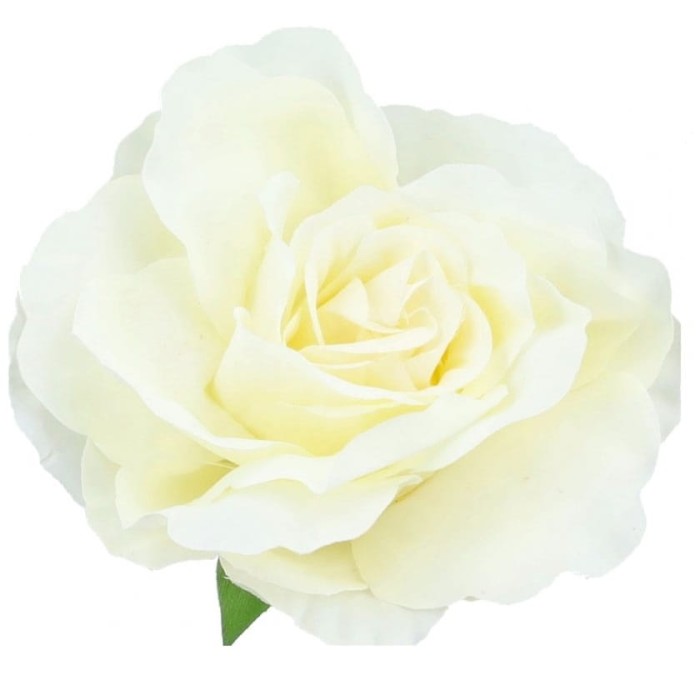 [68kr1844a] Główka kwiatowa róża ecru 11cm