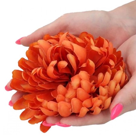 [68kr1840h] Główka kwiatowa chryzantema ruda 13cm