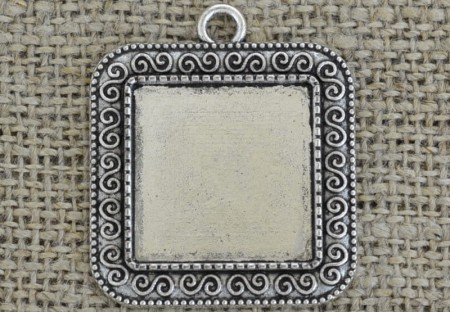 [30181] Baza medalionu srebrna kwadratowa 20*20mm