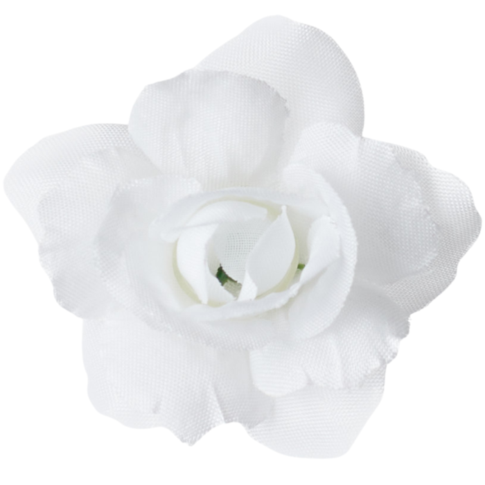 [68w3101] Główka kwiatowa róża mini biała 4cm 12szt