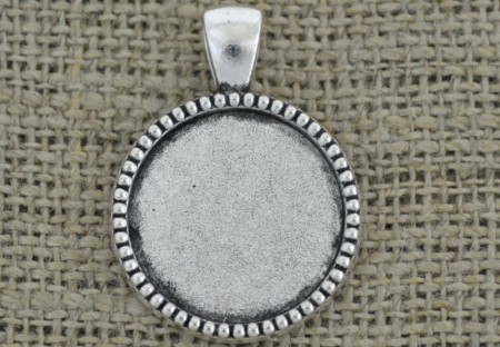 [301132] Baza medalionu srebrna na kaboszon 20mm