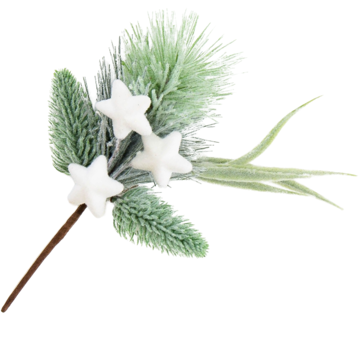 [68yc3801] Gałązka ozdobna świąteczna z trzema gwiazdkami 21cm