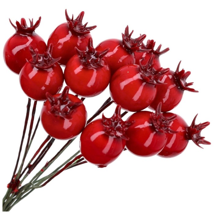 [680314] Kuleczki jarzębiny na drucikach 1,5cm 12szt