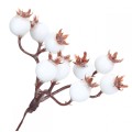 [680315] Gałązka z kuleczkami dzikiej róży biała 12cm 3szt