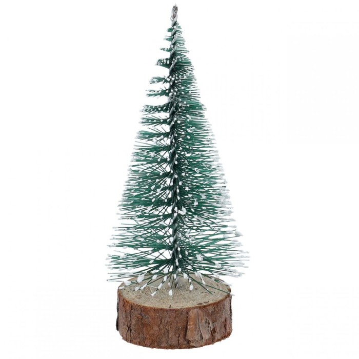 [680361] Choinka ośnieżona na pieńku 10cm