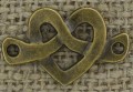 [112139] Element ozdobny łącznik serce kolor brąz