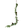 [68xj0201] Girlanda zielona z szyszkami i kuleczkami 135cm