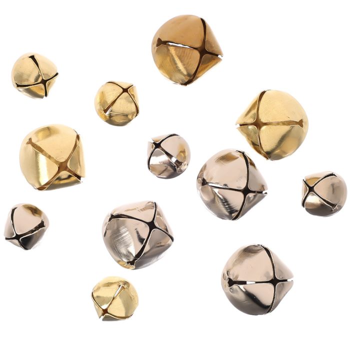 [00734] Zawieszki dzwoneczki duże złote i srebrne 12szt