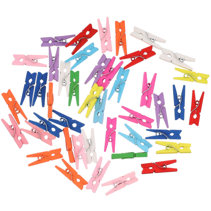 [17114] Klamerki drewniane 2,5cm kolorowe 45szt