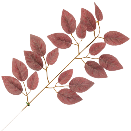 [68s8221] Gałązka liście ozdobne brązowe róża 58cm