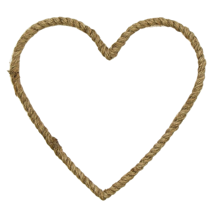 [wfn1101] Obwódka serca ze sznurka 19cm