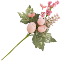 [68th0503] Gałązka ozdobna wielkanocna z różowymi pisankami i kwiatuszkami 32cm