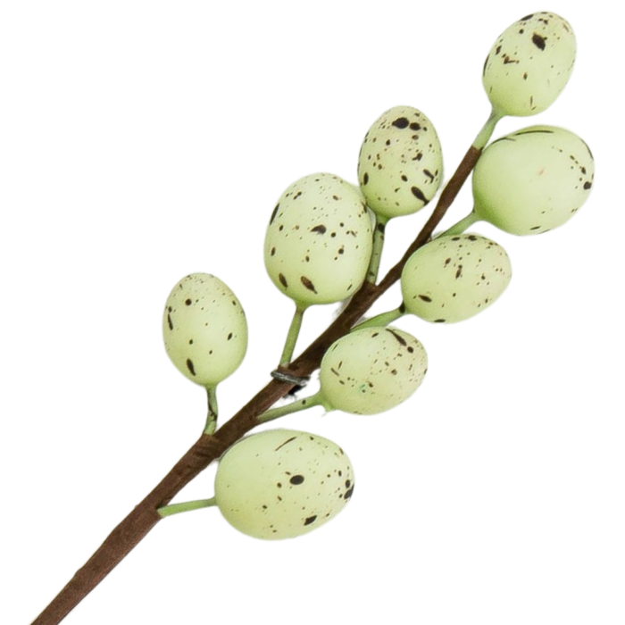 [68th0203] Gałązka ozdobna wielkanocna pisanki zielone 15cm