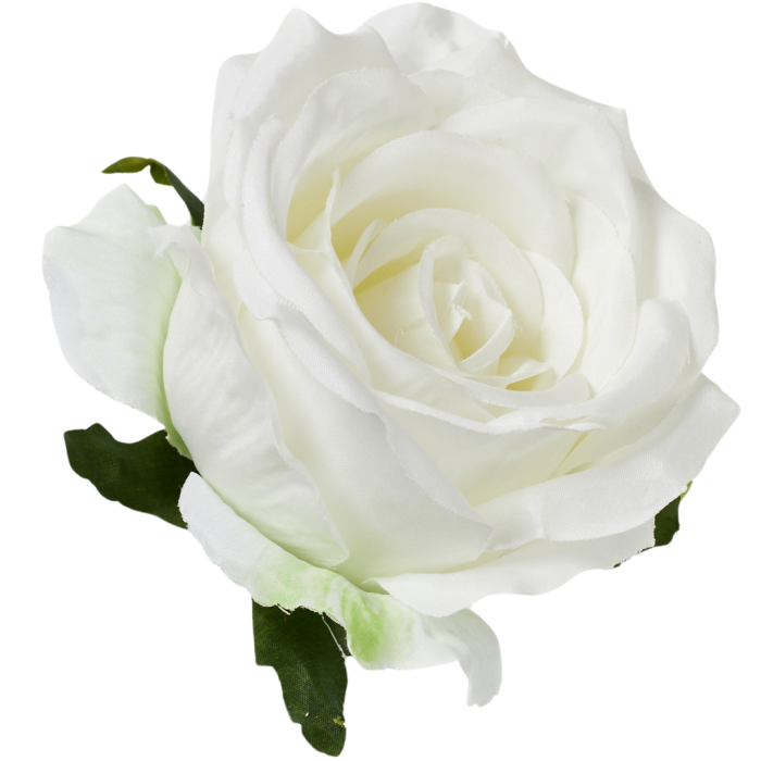 [68b5101] Róża główka wyrobowa 9cm biała