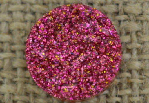 [046309] Kaboszon brokatowy druzy różowy 12mm