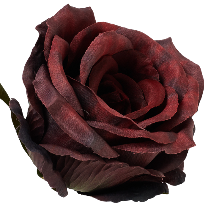 [68b5149] Róża główka wyrobowa 9cm ciemnobordowa