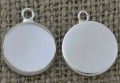 Baza medalionu w kolorze srebra kaboszon 12mm 2szt