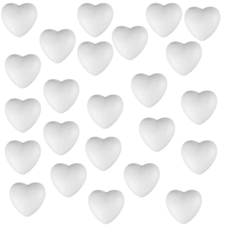 [60807] Serduszka styropianowe białe 2cm 24szt