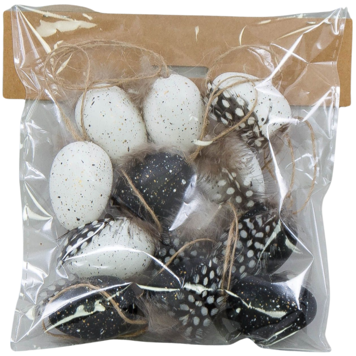 [w03tj11201] Jajka złote z zawieszkami 40mm 12szt