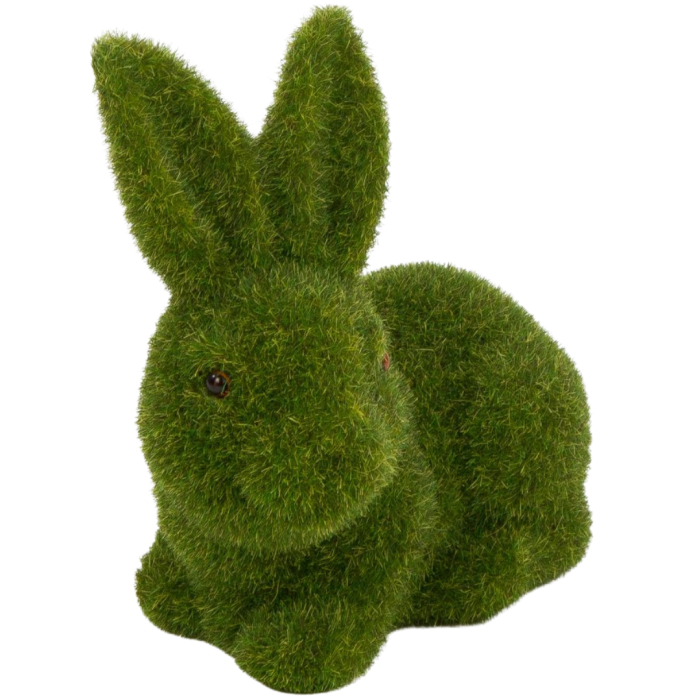 [w03fg7001] Zając flokowany leżący 19cm zielony