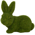 [w03fg7001] Zając flokowany leżący 19cm zielony
